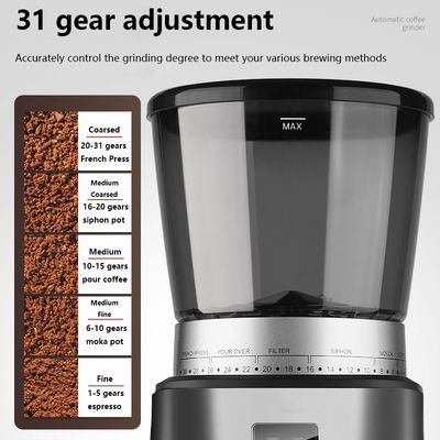 電動コーヒー豆磨機 350~400rpmの磨速度と円形バー磨機